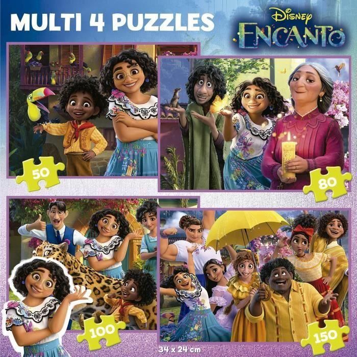 Puzzles Multi 4 En 1 Disney Encanto 50-80-100-150 19581 Educ 2