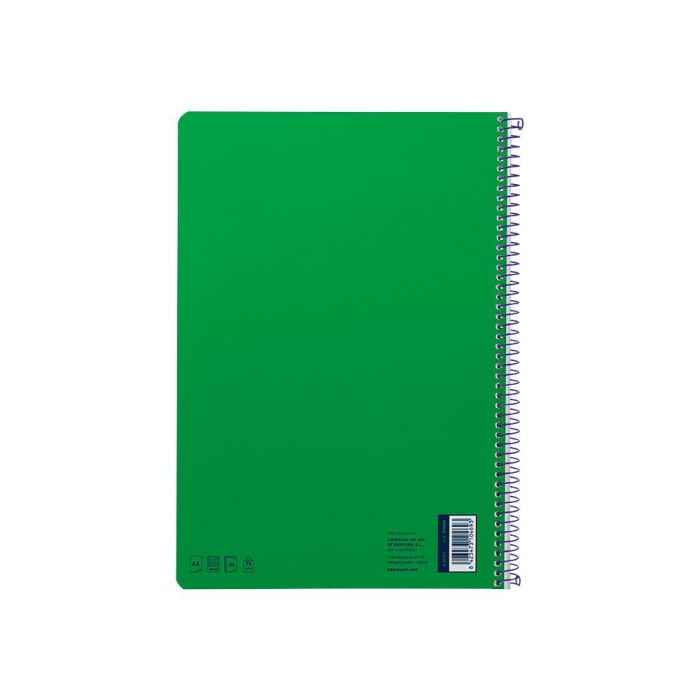 Cuaderno Espiral Liderpapel Din A4 Smart Tapa Blanda 80H 75 gr Cuadro 4 mm Con Margen Color Verde 4 unidades 2