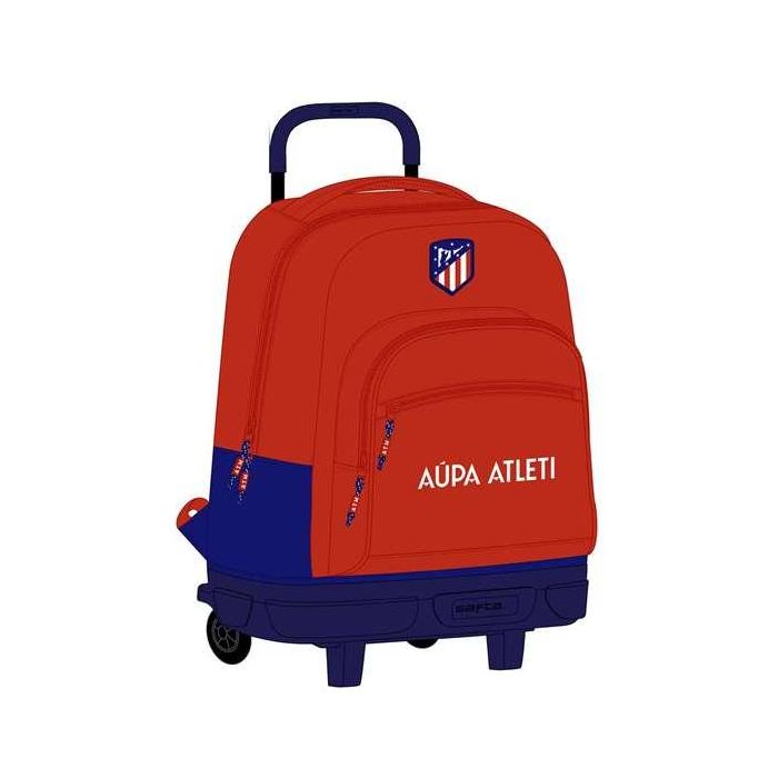 Mochila Escolar con Ruedas Atlético Madrid Rojo Azul marino (33 x 45 x 22 cm)