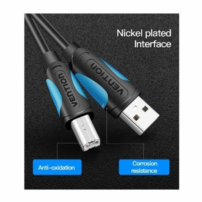 Cable USB 2.0 A a USB B Vention VAS-A16-B1000 Negro 10 m 1 Cable USB 2.0 A a USB B Vention VAS-A16-B1000 Negro 10 m 1