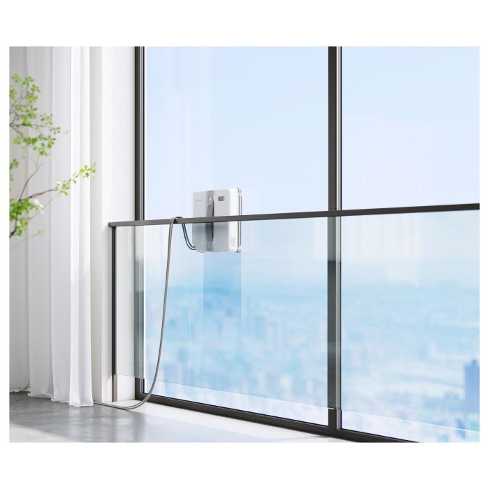 ECOVACS WINBOT Mini Robot Limpiacristales, Succión Universal 22x25 cm, Gris y Blanco, Batería de Ión-Litio, Nivel de Ruido 63 dB