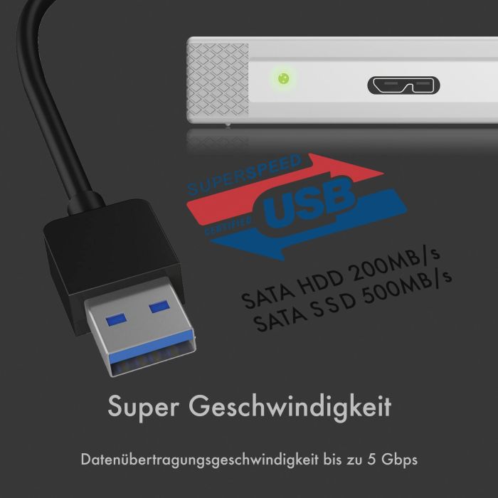 2.5 6cm 1x SATA 2.5" zu 1x USB 3.0 Host. Schreibschutz ICY BOX 7