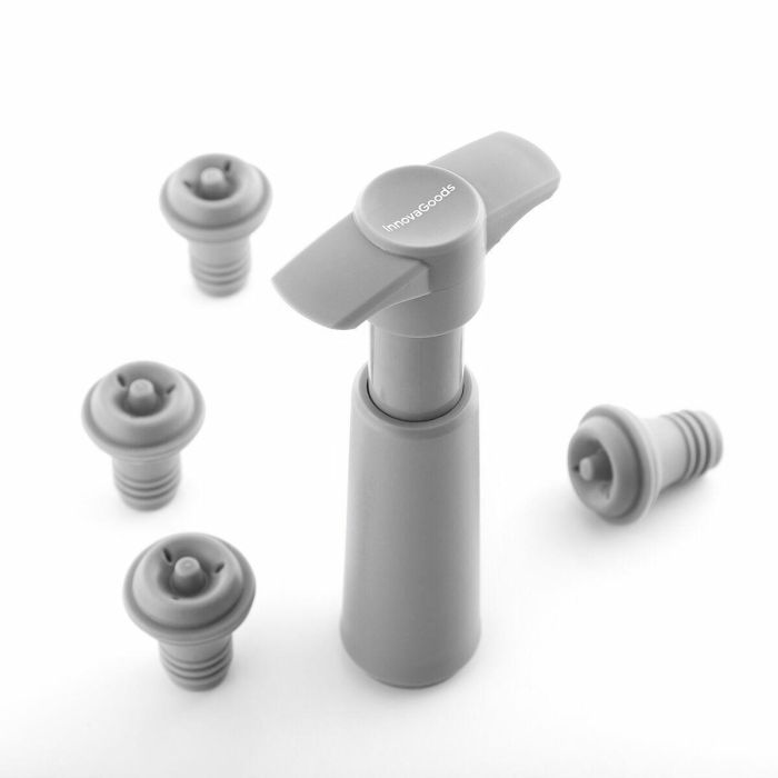 Bomba de Vacío y Tapones para Vino Winuum InnovaGoods (4 tapones) 2 Bomba de Vacío y Tapones para Vino Winuum InnovaGoods (4 tapones) 2