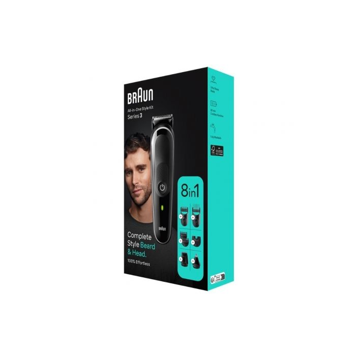 Braun Recortadora Series 3 All in One Style Kit MGK3440, Recargable e Inalámbrica, Incluye Batería, 8 Accesorios para Barba, Pelo, Nariz y Orejas 2