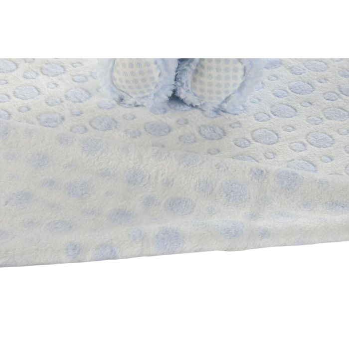 Peluche Manta Baby DKD Home Decor Rosa Azul 100 x 1 x 80 cm Set de 2 (3 Unidades) 1
