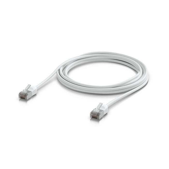 Ubiquiti Cable de Parche Apantallado para Exterior, Ultra-Delgado, 3 m, Cat 6A, hasta 10 GbE, PoE++, TPE, Blanco 3