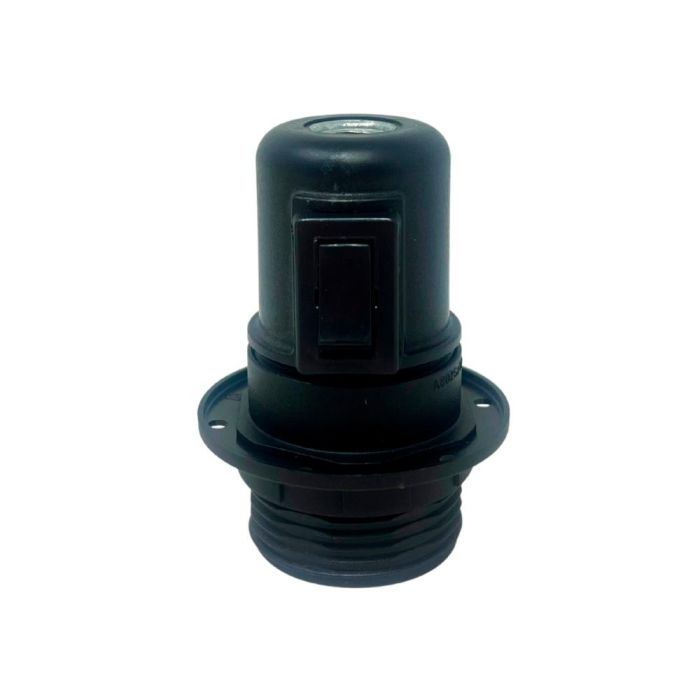 Arditi Portalámparas E27 semiroscado con interruptor y arandela 2A 250V en color negro