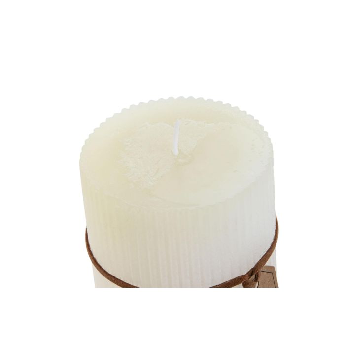 DKD Home Decor Vela de Cera Blanca Fragancia Algodón, 80h Duración, 450g - Acabado Rayado 7x7x15 cm - Pack 12 Unidades 2 DKD Home Decor Vela de Cera Blanca Fragancia Algodón, 80h Duración, 450g - Acabado Rayado 7x7x15 cm - Pack 12 Unidades 2