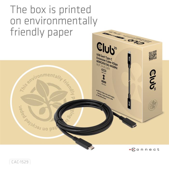 Club3D Cable USB 3.2 Tipo C Extensión 1m 5Gbps Macho/Hembra 8 Club3D Cable USB 3.2 Tipo C Extensión 1m 5Gbps Macho/Hembra 8