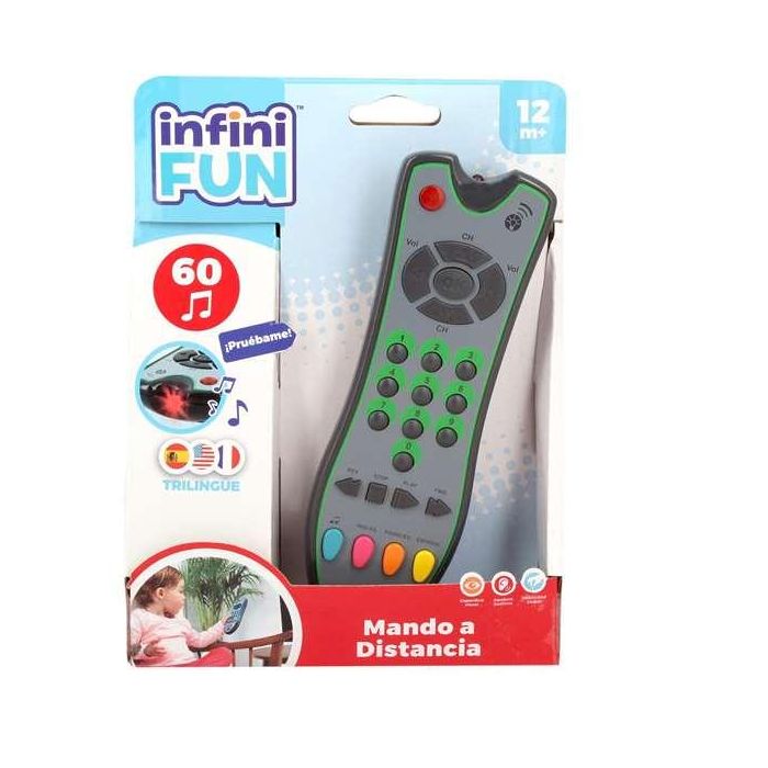 Mando a distancia infini fun. incluye 24 teclas luces y sonidos en tres idiomas ( español,ingles,frances). Mando a distancia infini fun. incluye 24 teclas luces y sonidos en tres idiomas ( español,ingles,frances).