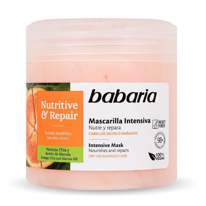 BABARIA Mascarilla Nutritiva y Reparadora Intensiva para Cabello Seco 400 ml BABARIA Mascarilla Nutritiva y Reparadora Intensiva para Cabello Seco 400 ml