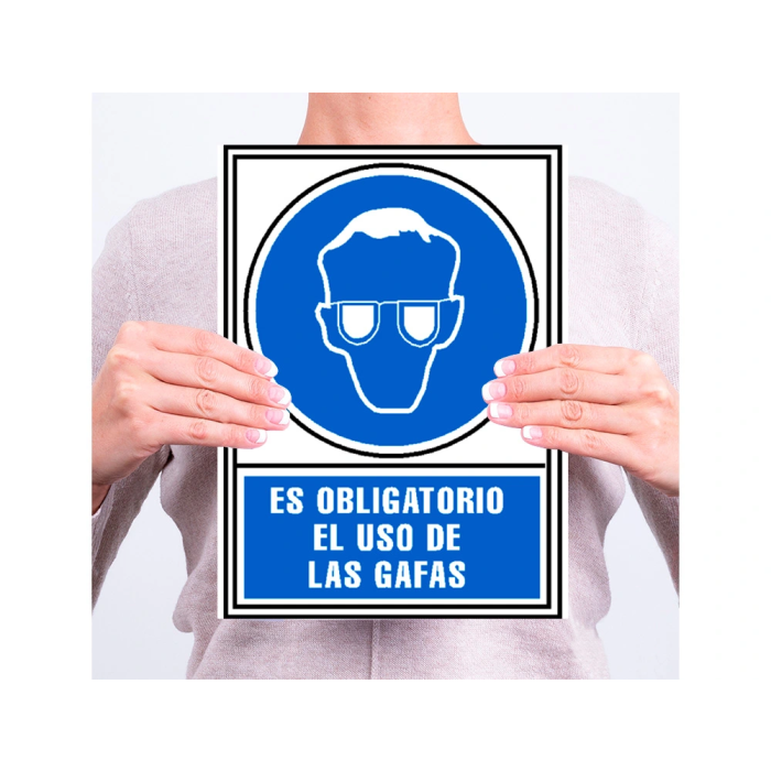 Archivo 2000 Señal Obligatorio Uso de Gafas PVC Azul Luminiscente 210x297 mm 2