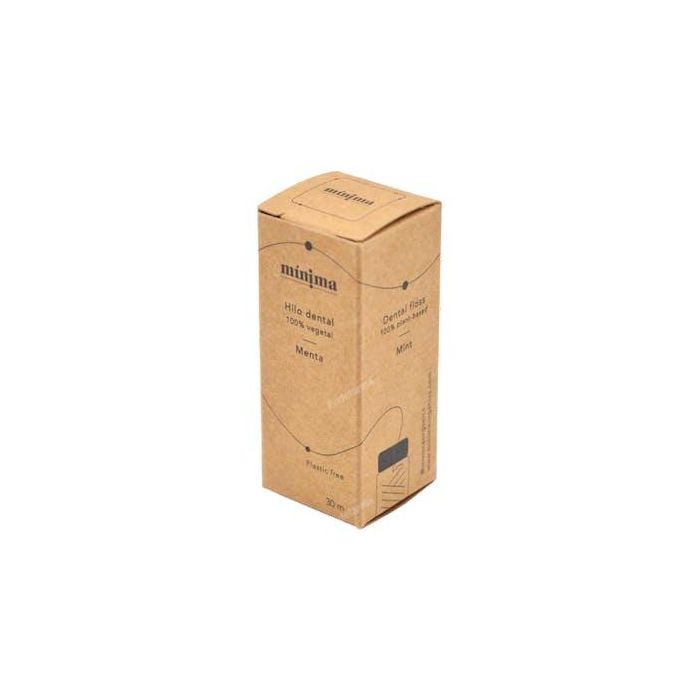 MINIMA ORGANICS Hilo Dental de Maíz PLA Biodegradable 30Mts con Menta Bio y Envase Recargable de Acero Inoxidable