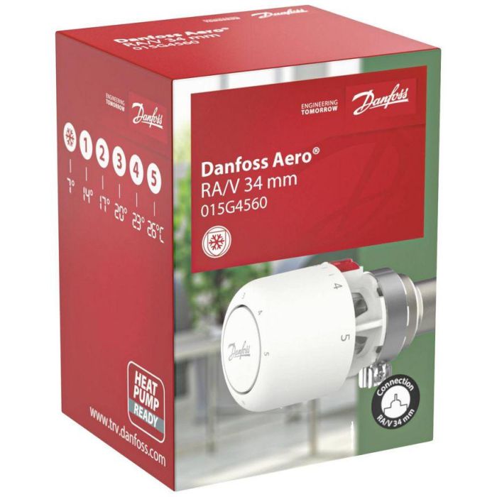 Danfoss RA/V, BIS Termostato Inteligente para Calefacción con Sensor Incorporado y Rango 7-28°C 6