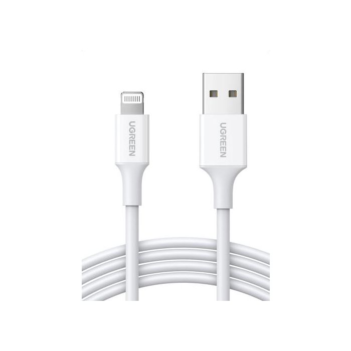 Ugreen Cable Usb 2.0 A Lightning 2M, 5V/2.4A Iphone 7 / 7Plus / 6S/ 6 / 6 Plus, Iphone 5S/5C/5, Ipad Mini/Mini 2, Ipad 1 M Blanco 1