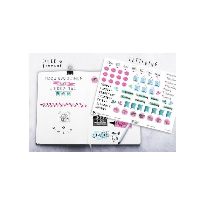 Avery 54542Z Sobre con 2 Hojas 76x120mm y 132 Pegatinas Días de la Semana Adhesivas Desmontables Multicolor Mate Papel 3