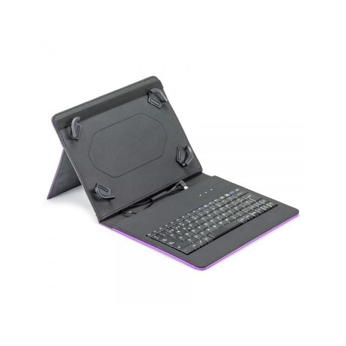 Maillon Technologique Teclado USB para Tablets 9.7"-10.2" Funda Universal Soporte Multi-posición Púrpura Material Anti-manchas 1
