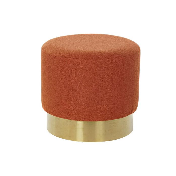 DKD Home Decor Reposapies Glam Terracota Dorado, 45 cm Ancho x 45 cm Fondo x 40 cm Alto, Altura Asiento 40 cm, Metal y Microfibra