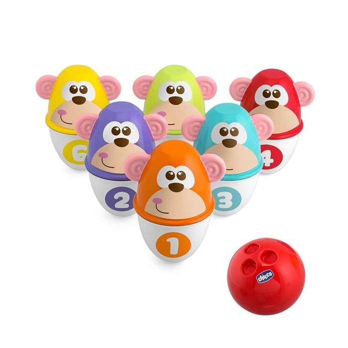 Chicco Juego de Bolos Animales con Pelota 11x15x9 cm Juguete Infantil 21