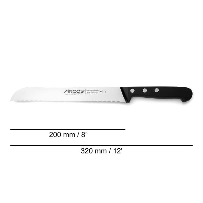 Arcos Cuchillo Panero Serie Universal 200 mm, Acero NITRUM®, Bactiproof Silver, Resistente y Ecológico 1