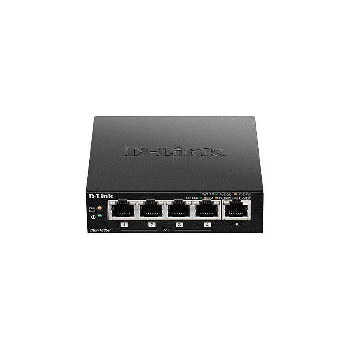 D-LINK DGS-1005P Switch Gigabit 5 Puertos 10/100/1000 PoE 60W D-LINK DGS-1005P Switch Gigabit 5 Puertos 10/100/1000 PoE 60W