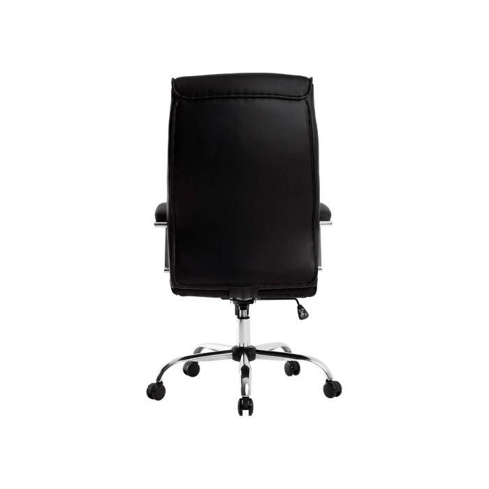 Q-connect Silla de Dirección Mod. NA Simil Piel Base Metálica Ruedas Premium Negro 1220x510x490 mm 6