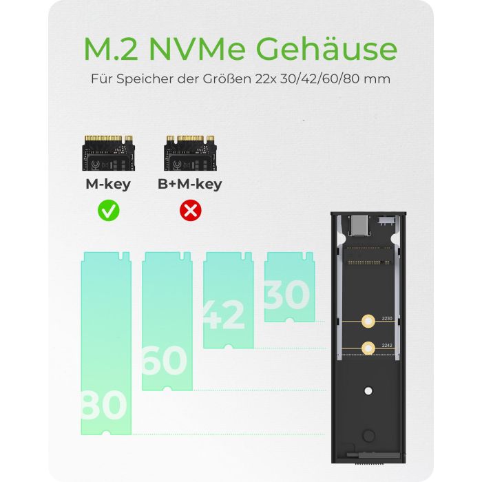 ICY BOX IB-1807MT-C31 Externes USB-C 3.2 Gehäuse für M.2 NVMe SSD mit Schreibschutz 3