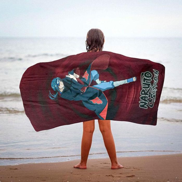 Toalla de Playa Naruto Rojo 100 % poliéster 1 Toalla de Playa Naruto Rojo 100 % poliéster 1