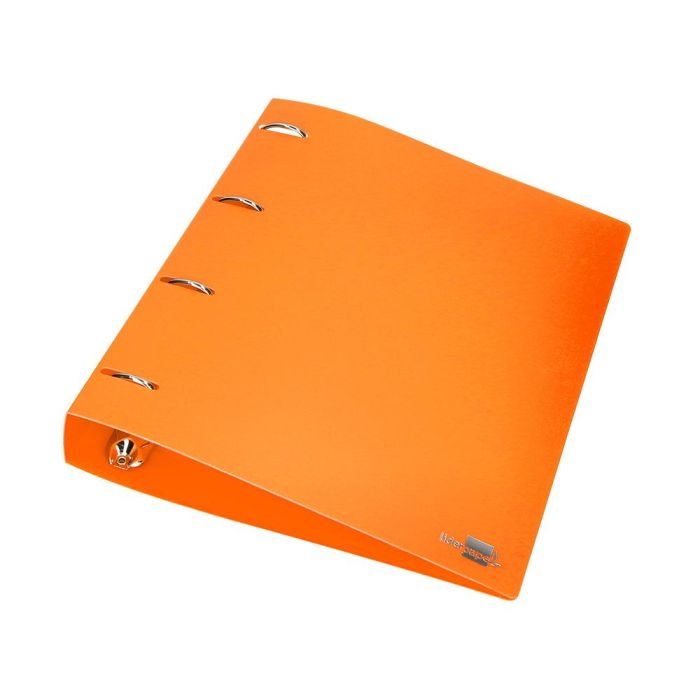 Carpeta Liderpapel 4 Anillas Mixtas 40 mm Polipropileno Din A4 Naranja Fluor Opaco 6