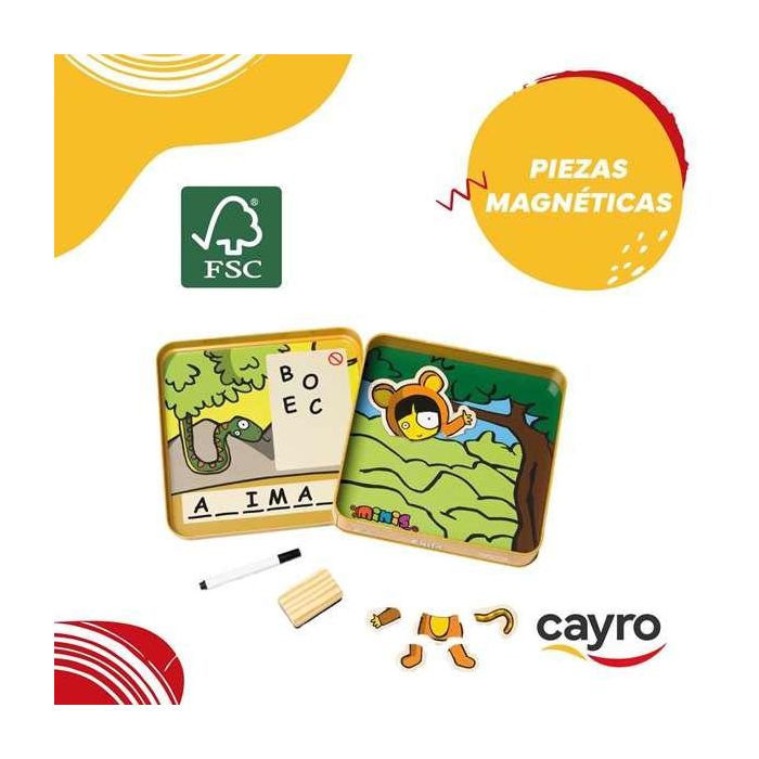 Cayro Juego Ahorcado Chita de Madera en Caja de Metal, 8 Piezas, 2 Jugadores, 19x19x3.5cm 4 Cayro Juego Ahorcado Chita de Madera en Caja de Metal, 8 Piezas, 2 Jugadores, 19x19x3.5cm 4