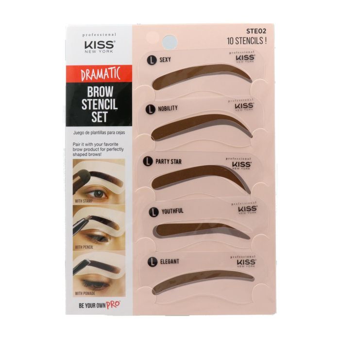 Red Kiss Knp Brow Stencil Set Dramatic Look Kit De Plantillas Para cejas