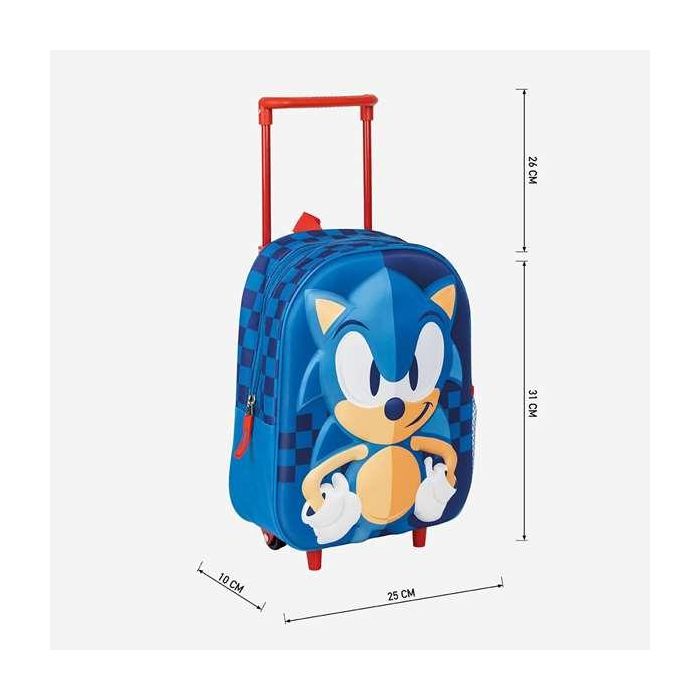 Mochila infantil trolley 3D sonic 25.0 x 31.0 x 10.0 cm 3