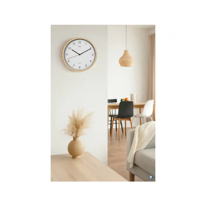 Maul Reloj Pared Cuarzo 30 cm Marco Madera Natural Clara 2