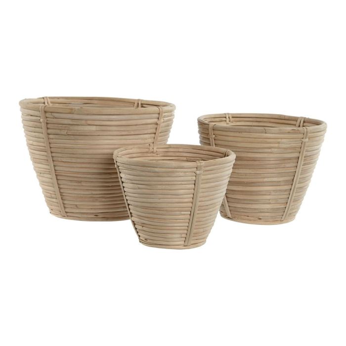 Macetero Balines DKD Home Decor Natural 25 x 20 x 25 cm Set de 3 1