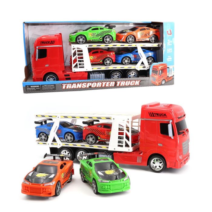 Tachan Camión de Carreras Heroes de Ciudad, Set con 4 Coches de Juguete, Vehículo Grande Escala 1:24 para Niños +3 Años 0 Tachan Camión de Carreras Heroes de Ciudad, Set con 4 Coches de Juguete, Vehículo Grande Escala 1:24 para Niños +3 Años 0