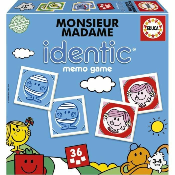 Educa EDU8412668196261 Juego de Memoria Identic Monsieur Madame Educa EDU8412668196261 Juego de Memoria Identic Monsieur Madame