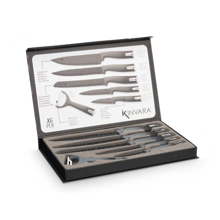 Set 6 Pzs Cuchillos Y Pelador Kinvara 36x3x23cm (6 Unidades) 2 Set 6 Pzs Cuchillos Y Pelador Kinvara 36x3x23cm (6 Unidades) 2