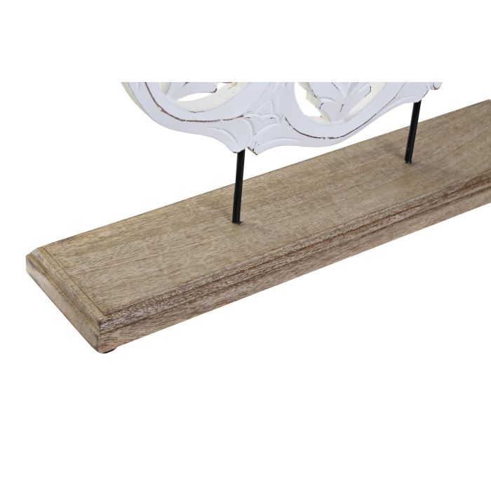 DKD Home Decor Figura Decorativa Romántica Sobremesa Blanco Marrón en Madera Mango y Metal - 40 x 9 x 46 cm - Pack de 2 Unidades 2 DKD Home Decor Figura Decorativa Romántica Sobremesa Blanco Marrón en Madera Mango y Metal - 40 x 9 x 46 cm - Pack de 2 Unidades 2