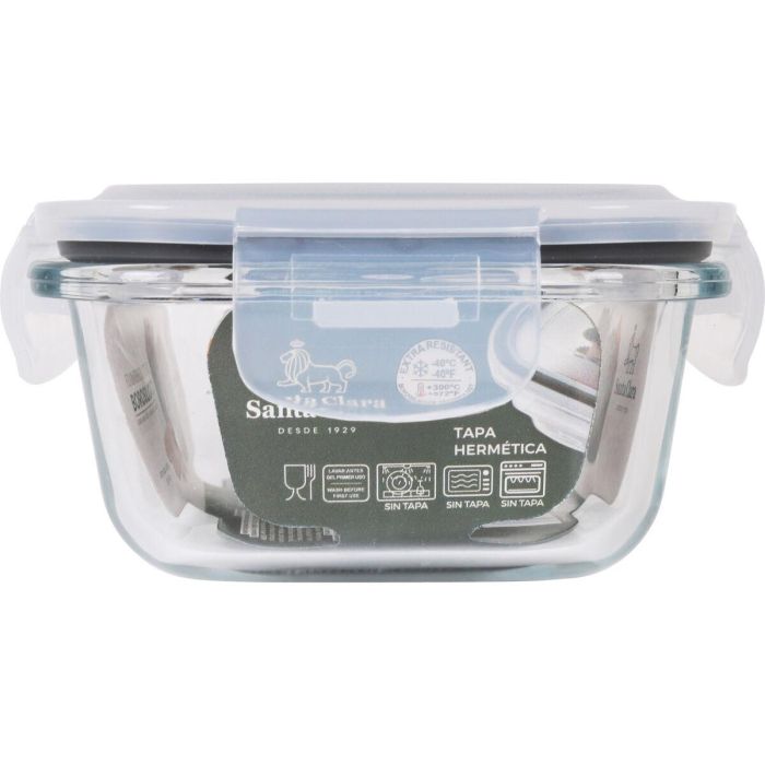 Fiambrera Hermética Santa Clara Transparente Rectangular 375 ml (12 Unidades) 2 Fiambrera Hermética Santa Clara Transparente Rectangular 375 ml (12 Unidades) 2