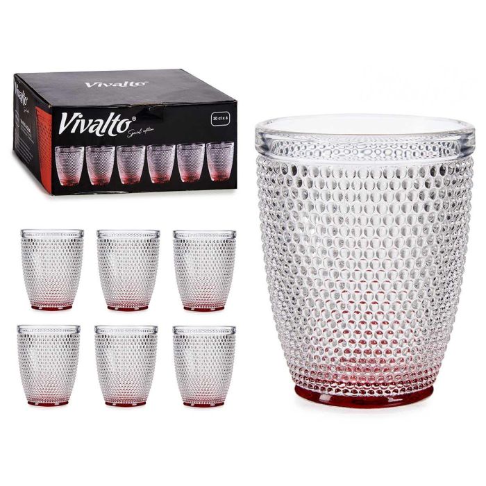 Vaso de Cristal con Puntos Agua 300 ml Rojo Vivalto - 8x10x8 cm (48 Unidades) Vaso de Cristal con Puntos Agua 300 ml Rojo Vivalto - 8x10x8 cm (48 Unidades)