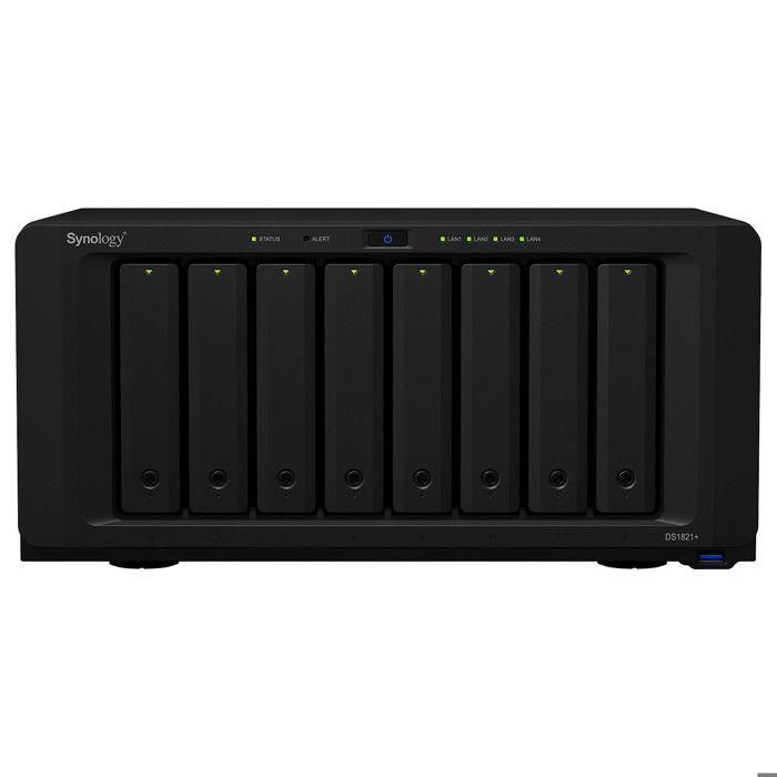 Synology DS1821+ NAS Servidor de Almacenamiento Torre Ryzen Embedded V1500B 4 GB DDR4 0 TB Discos DiskStation Manager Negro Synology DS1821+ NAS Servidor de Almacenamiento Torre Ryzen Embedded V1500B 4 GB DDR4 0 TB Discos DiskStation Manager Negro