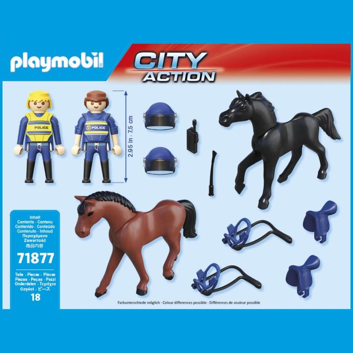 Playmobil 71877 Escuadrón Policial a Caballo - 2 Agentes y 2 Caballos - Set de Juguete Infantil +4 Años 2