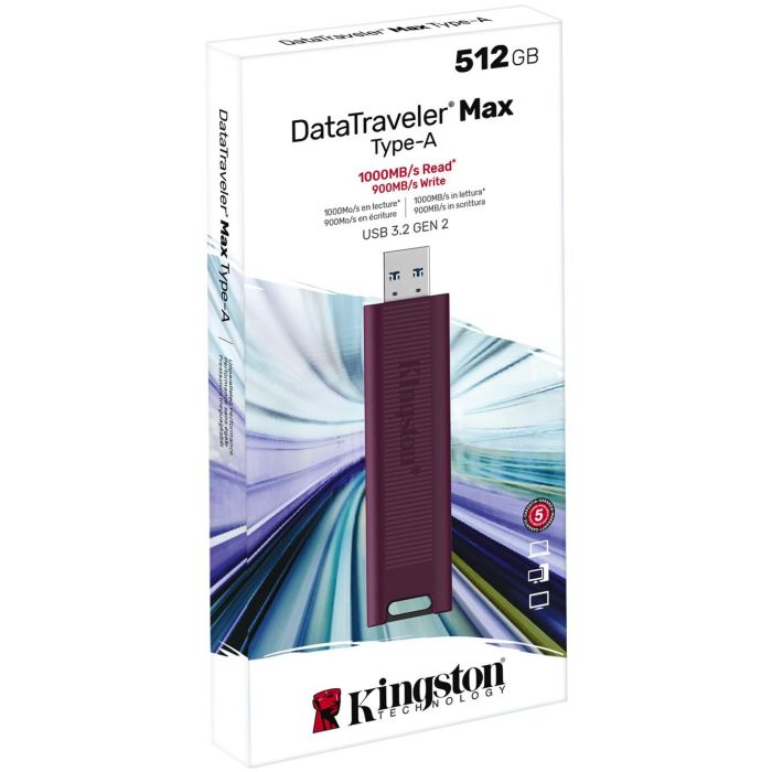 Kingston DataTraveler Max 512 GB USB 3.2 Gen 2 Tipo A, 1000 MB/s Lectura, 900 MB/s Escritura, Rojo - DTMAXA/512GB 6 Kingston DataTraveler Max 512 GB USB 3.2 Gen 2 Tipo A, 1000 MB/s Lectura, 900 MB/s Escritura, Rojo - DTMAXA/512GB 6