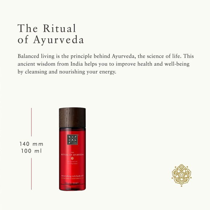 Rituals The Ritual of Ayurveda Aceite Corporal Rico Nutritivo e Hidratante para Piel Seca 100 ml, 97% Origen Natural 4