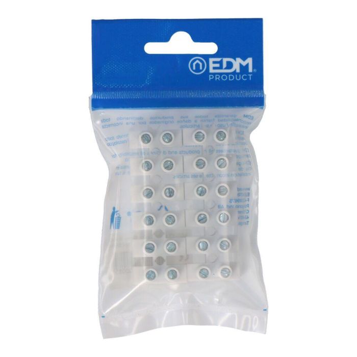 Edm Regleta de Conexion 10 mm, 12 Conectores, Blanca, Homologada, 450V, 57A Edm Regleta de Conexion 10 mm, 12 Conectores, Blanca, Homologada, 450V, 57A