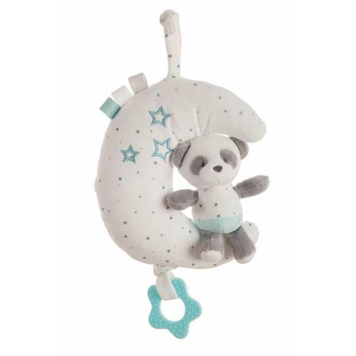 Creaciones Llopis Caja Musical Baby Panda Agua Marina 25 cm - Peluche de Poliéster para Bebés +6 Meses con Sonido