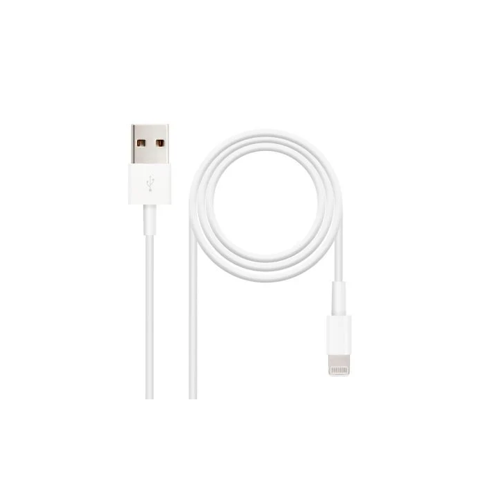 NANO CABLE 10.10.0401 Cable USB 2.0 A/M a Lightning para iPhone/iPad/iPod 1 Metro Blanco 1