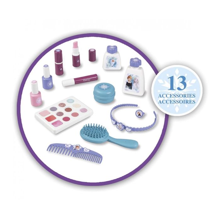 Smoby Maleta de Belleza Frozen con 13 Accesorios para Uñas, Maquillaje y Peluquería 2