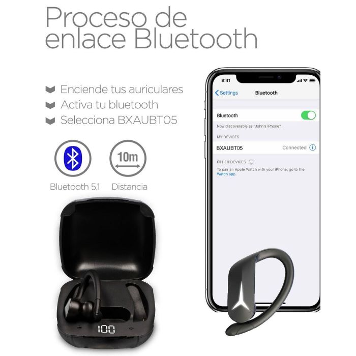 Auriculares Deportivos KSIX Sport Buds 2 700 mAh 10