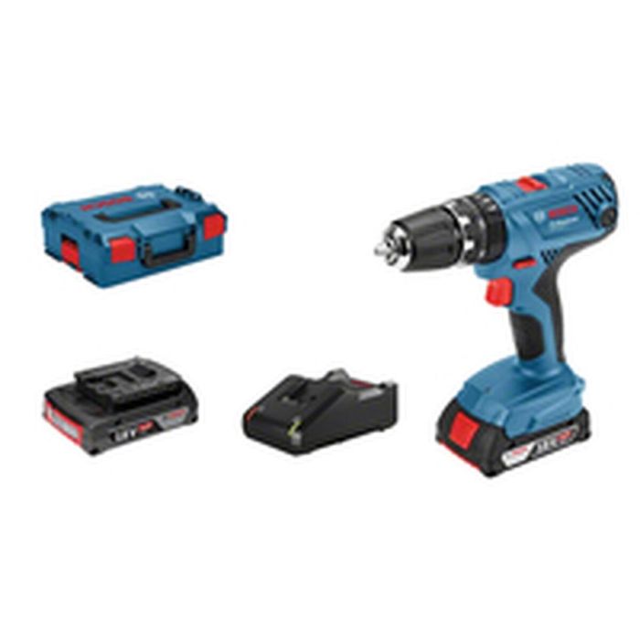 Bosch Professional GSB 18V-21 Taladro Percutor Inalámbrico 18V + 2 Baterías 2,0Ah + Cargador GAL 18V-40 + L-BOXX 6